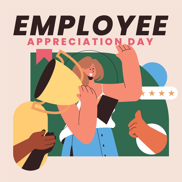 Flat employee appreciation day illustration