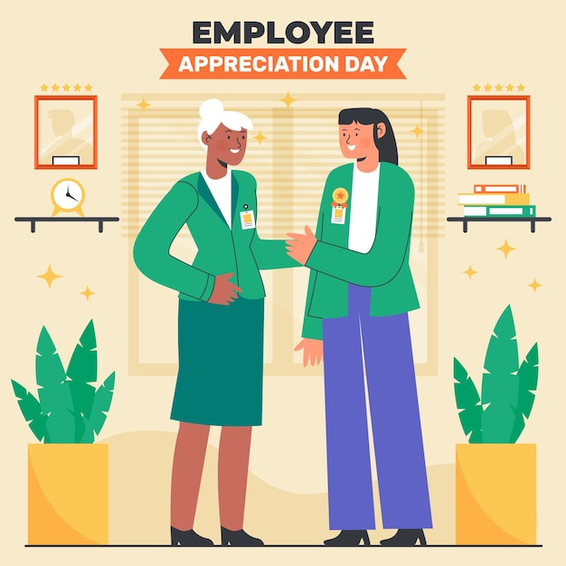 Flat employee appreciation day illustration