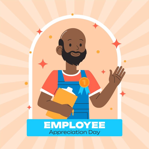 Flat employee appreciation day illustration