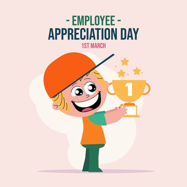 Flat employee appreciation day illustration