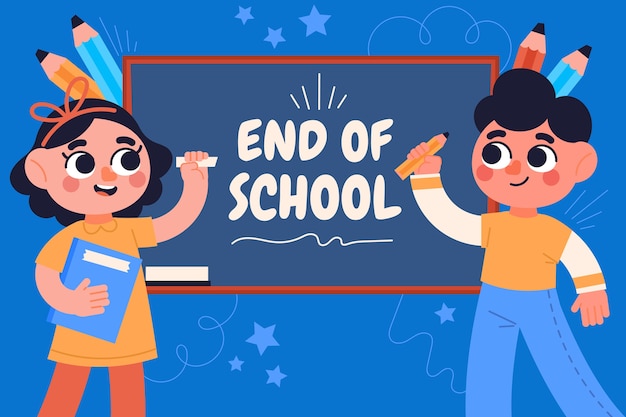 Free Vector flat end of school background