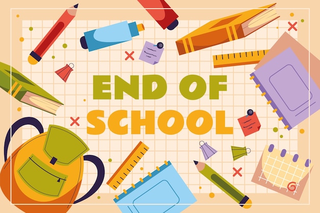 Free Vector flat end of school background