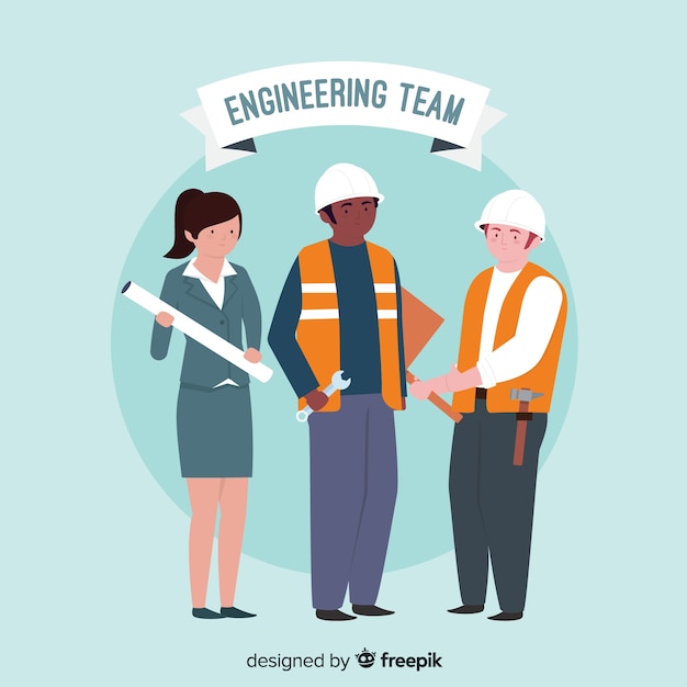 Free Vector flat engineering team background