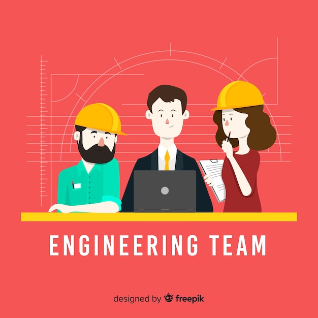 Free Vector flat engineering team background