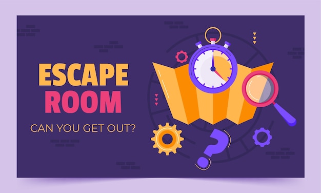 Free Vector flat escape room twitch background