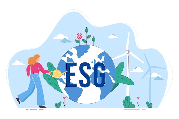 Free Vector flat esg environmental and saving earth