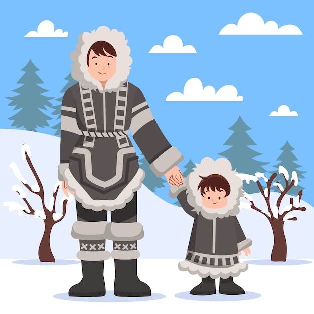 Flat eskimo illustration