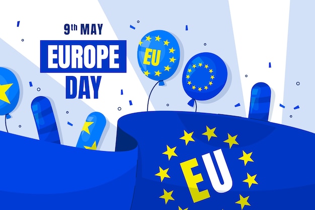 Flat europe day background