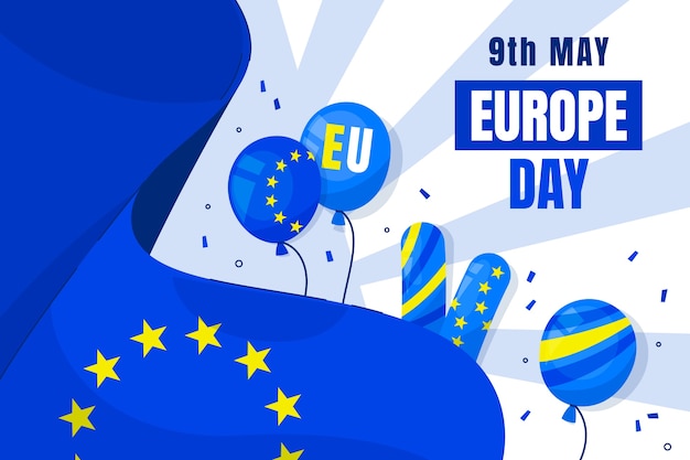 Flat europe day background