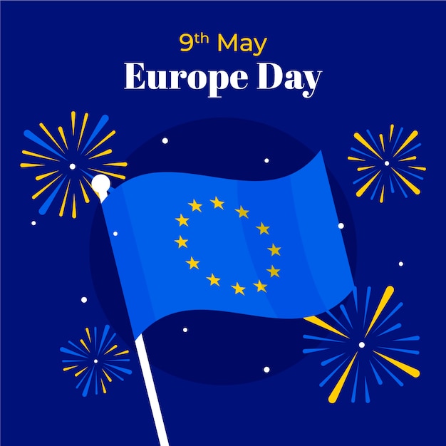 Free Vector flat europe day background