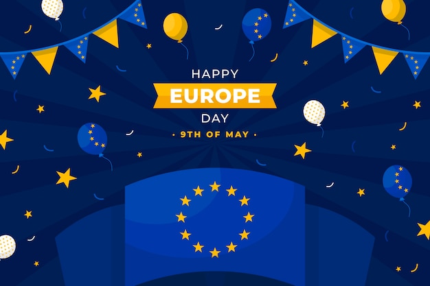 Flat europe day background