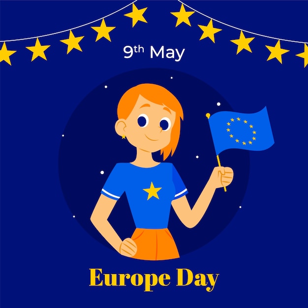 Free Vector flat europe day illustration