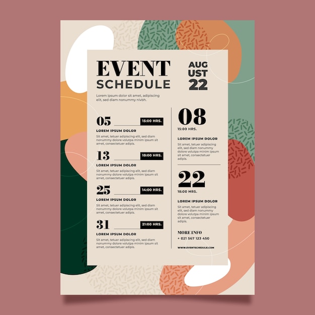 Free Vector flat event template schedule