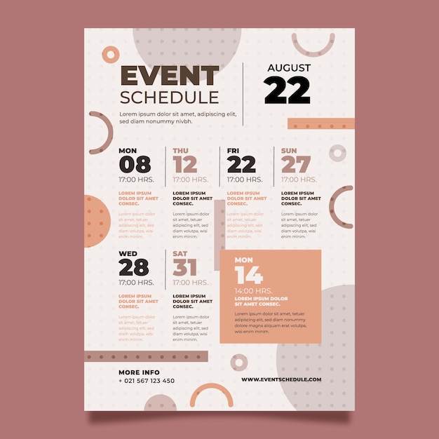 Free Vector flat event template schedule