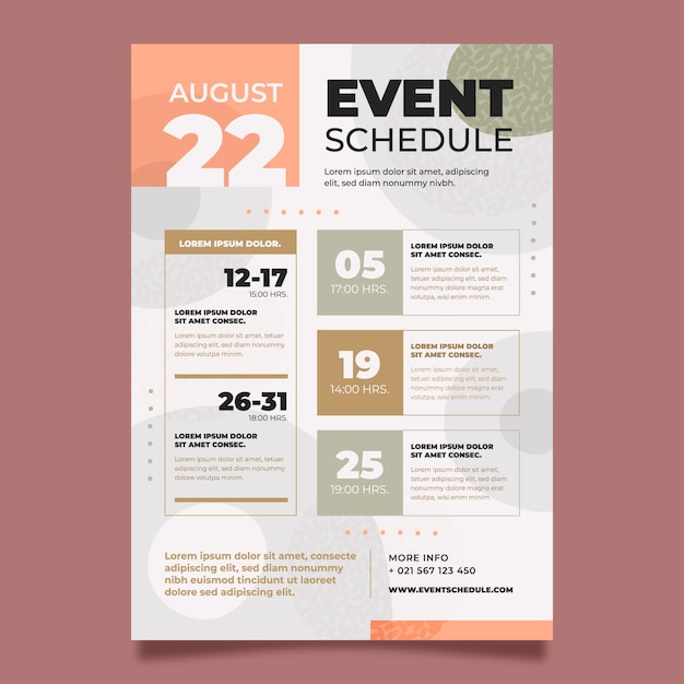 Free Vector flat event template schedule