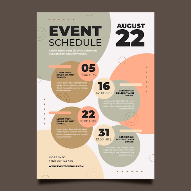 Free Vector flat event template schedule