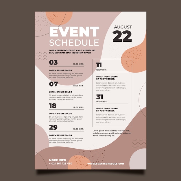 Free Vector flat event template schedule