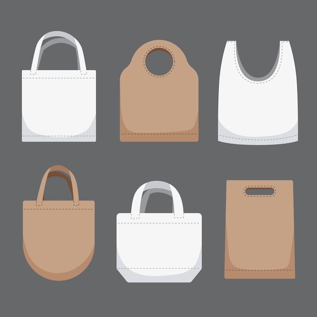 Free Vector flat fabric bag collection