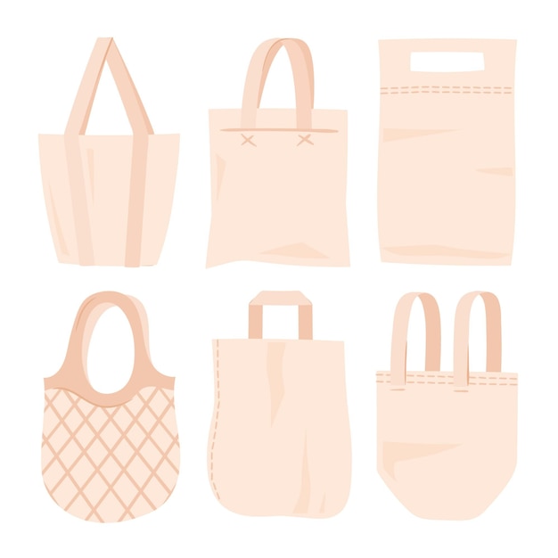 Free Vector flat fabric bags collection