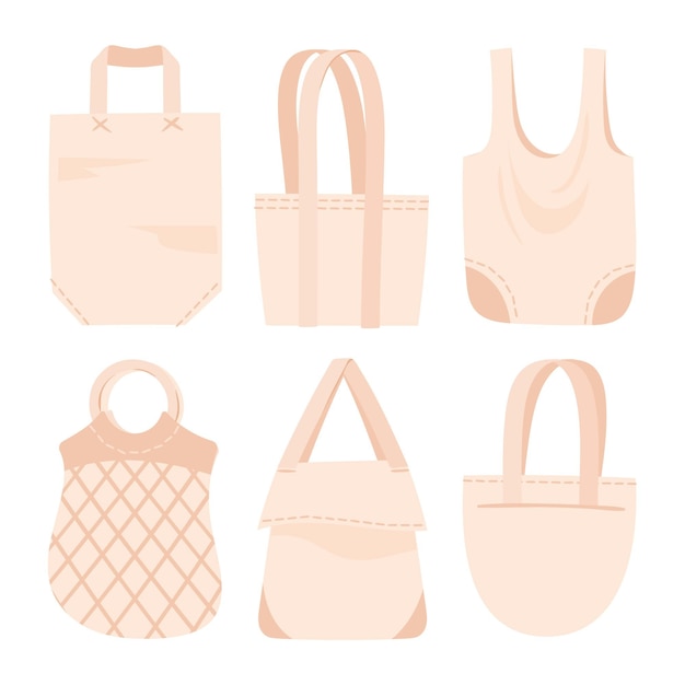 Free Vector flat fabric bags collection