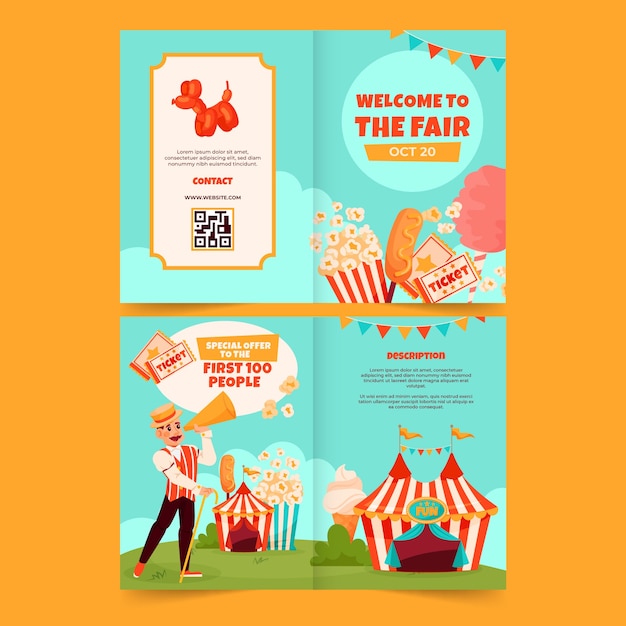 Flat fair brochure template