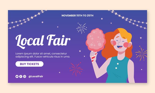 Flat fair social media promo template