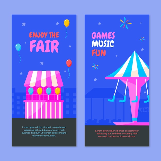 Free Vector flat fair vertical banners set