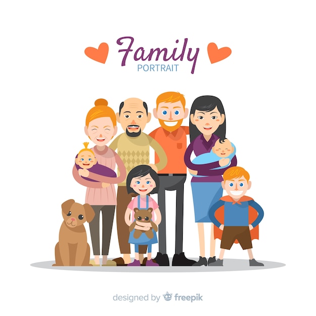 Free Vector flat family portrait