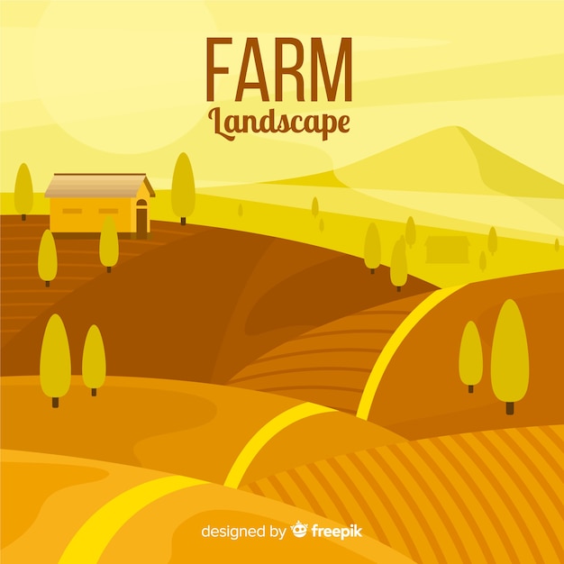 Free Vector flat farm landscape