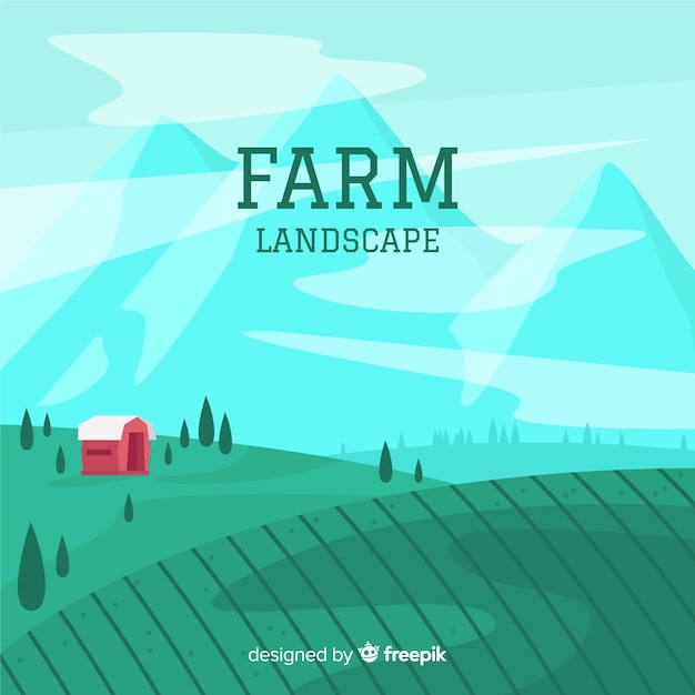 Free Vector flat farm landscape