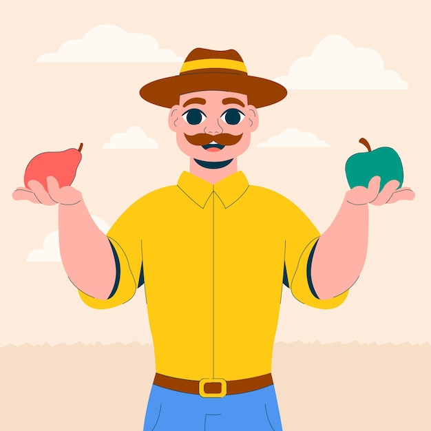 Free Vector flat farmer's day celebration illustration