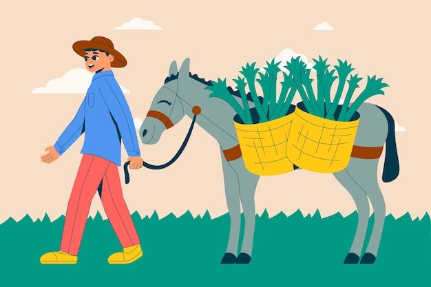 Free vector flat farmer's day celebration illustration