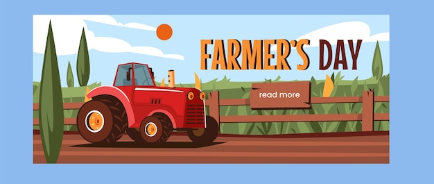 Free Vector flat farmer's day horizontal banner template