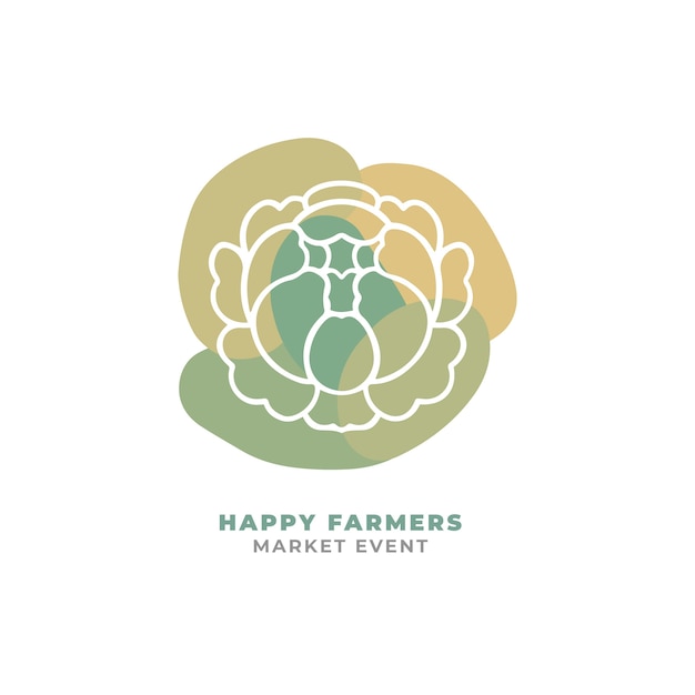 Flat farmers market logo/label template