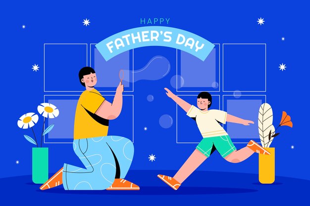 Flat father's day background