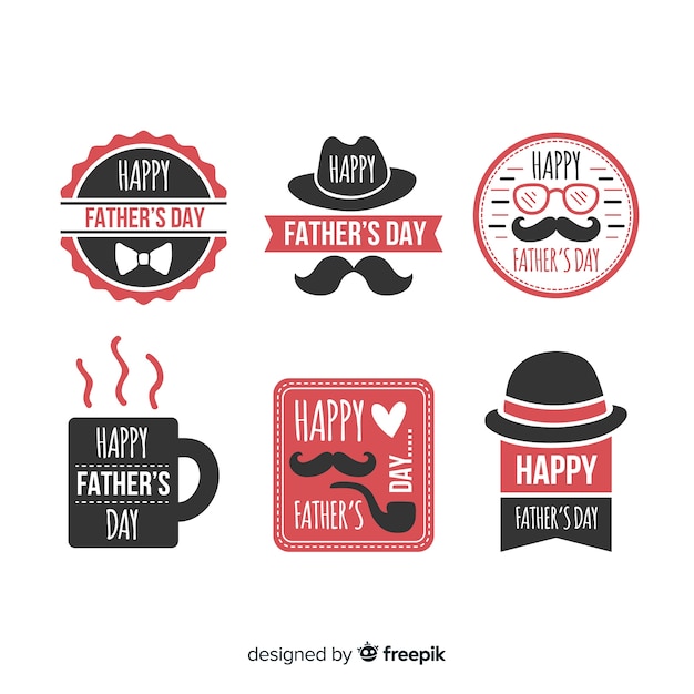 Free vector flat father's day badge collection