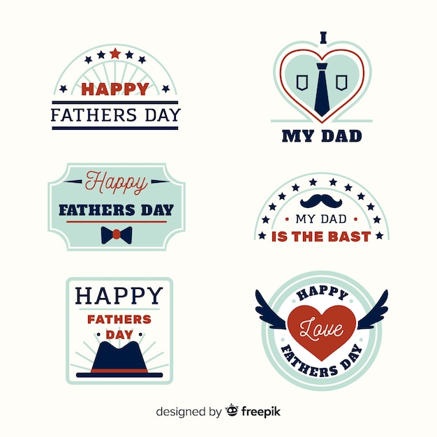 Free vector flat father's day badge collection