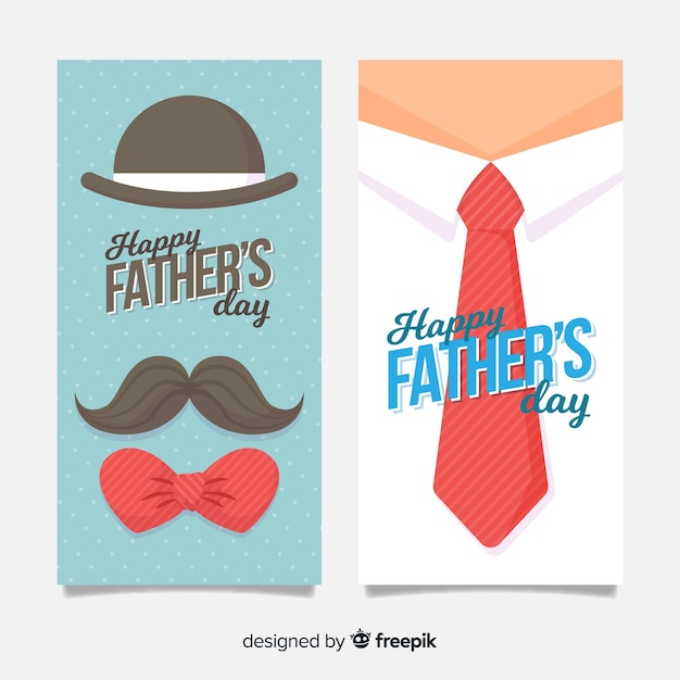 Flat father's day banners