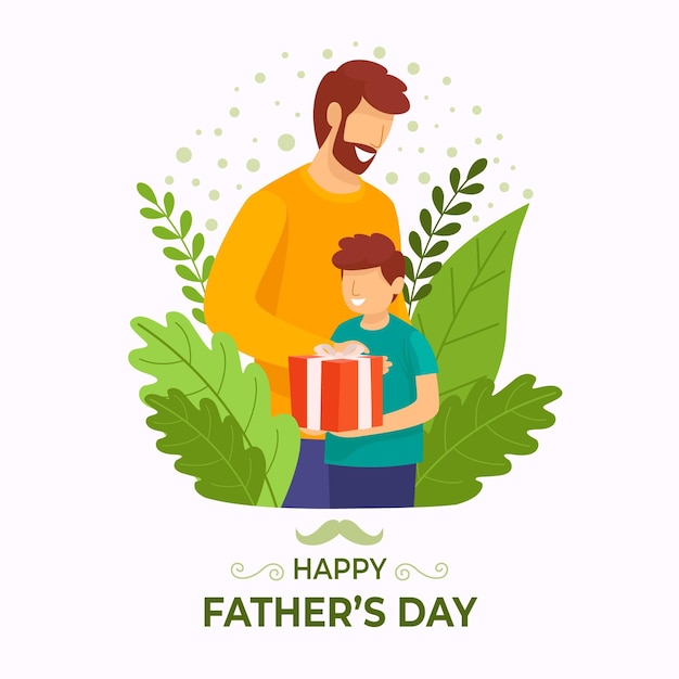 Flat father's day illustration