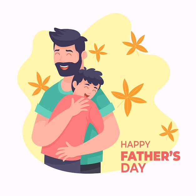 Flat father's day illustration