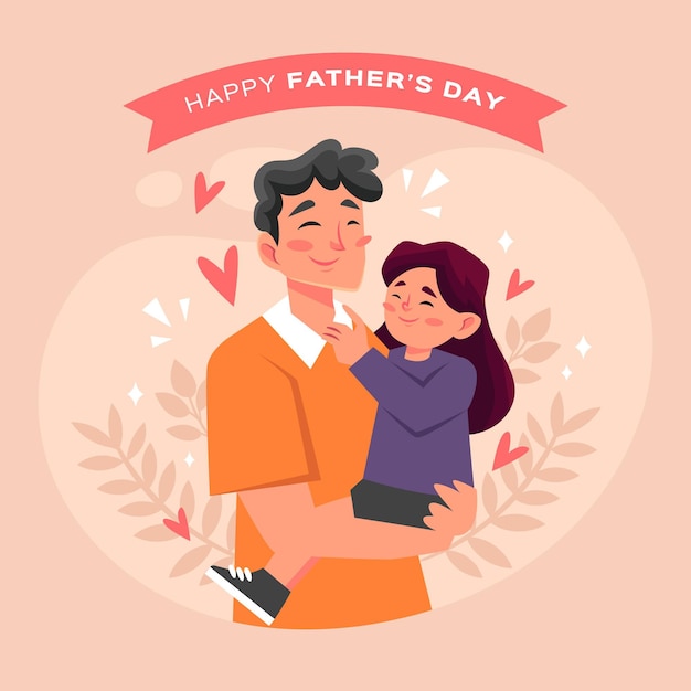 Flat father's day illustration