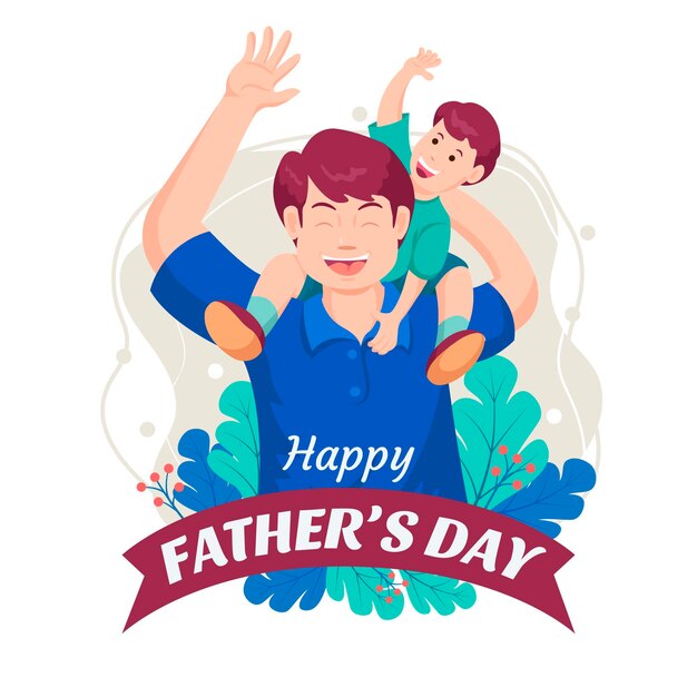 Flat father's day illustration