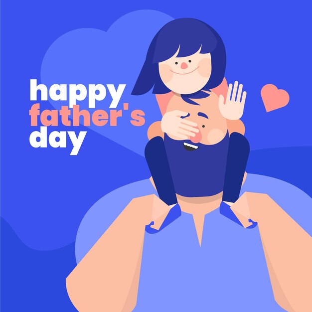 Flat father's day illustration