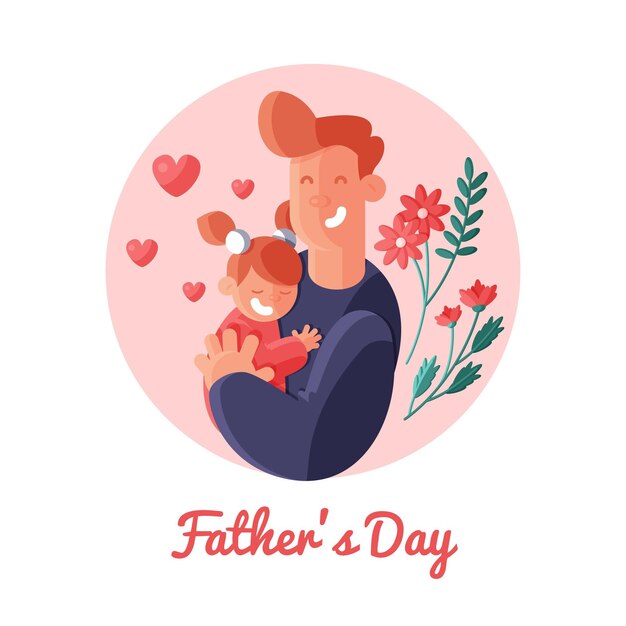 Flat father's day illustration