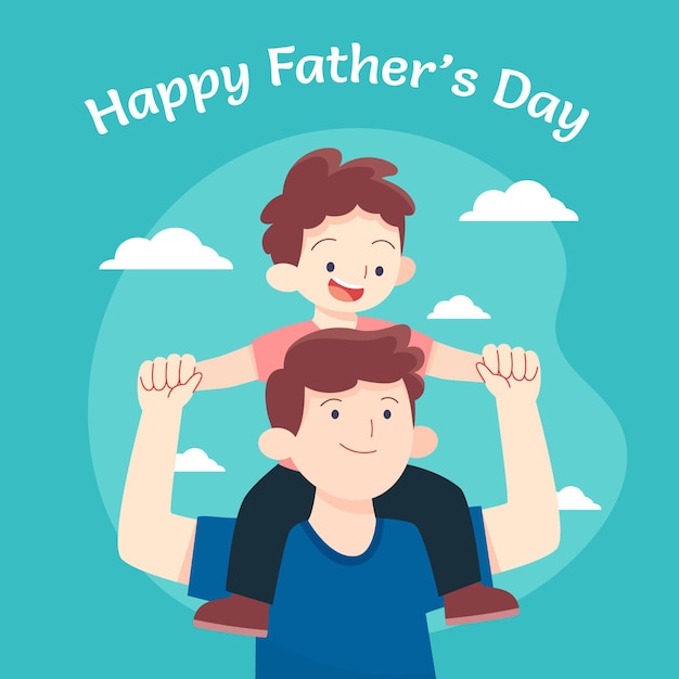 Flat father's day illustration