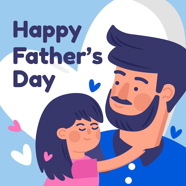 Flat father's day illustration