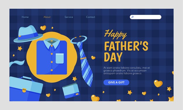 Flat father's day landing page template