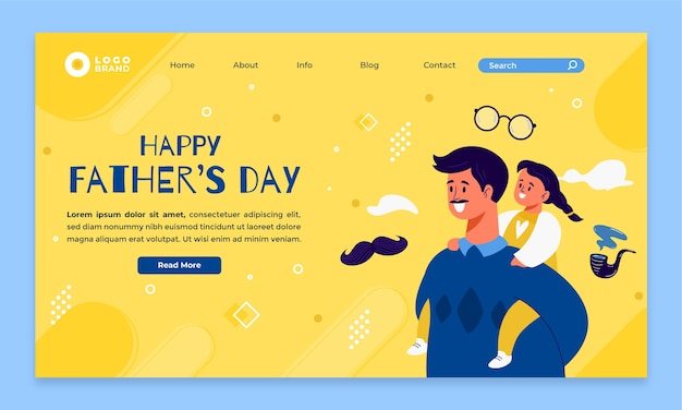 Flat father's day landing page template