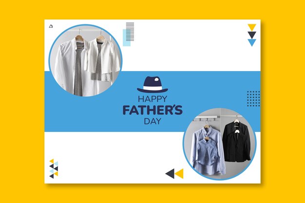 Flat father's day photocall template