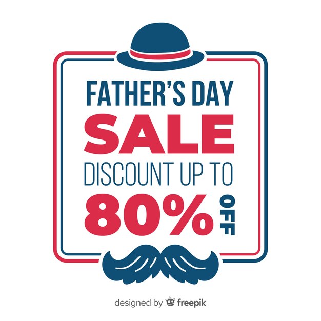 Flat father's day sale background